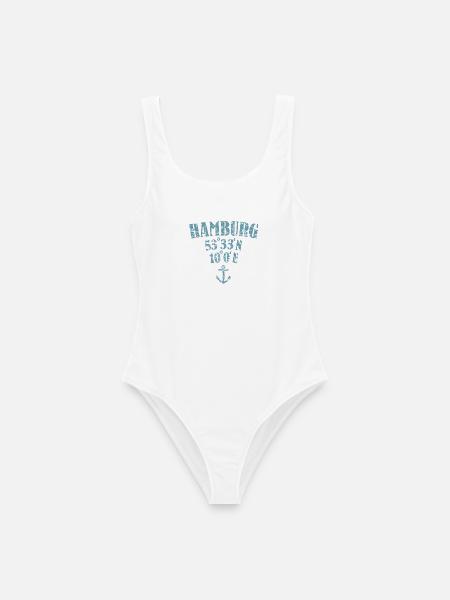Hamburg Koordinaten - Frauen Badeanzug - Weiß