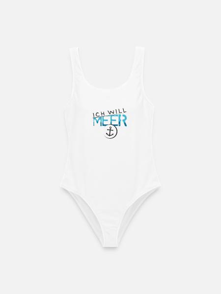 ich will meer See Anker Symbol Wasser Urlaub Logo - Frauen Badeanzug - Weiß