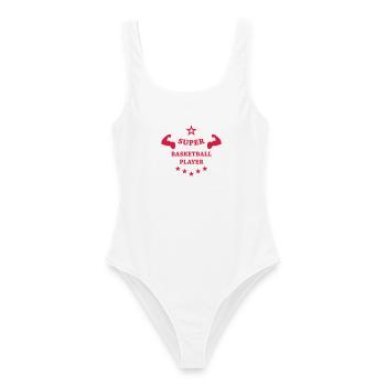 Basketball - Basket Ball - Game - Sport - Player - Maillot de bain femme - blanc - Devant - AI Model Female 172 dark (172cm)