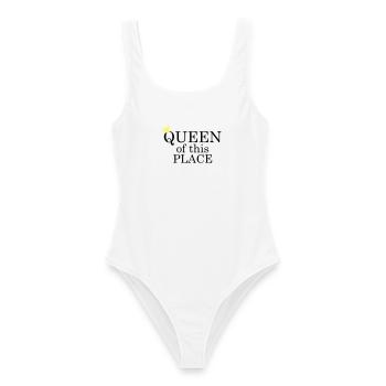 Queen of this place - Frauen Badeanzug - Weiß - Vorne - AI Model Female 172 dark (172cm)