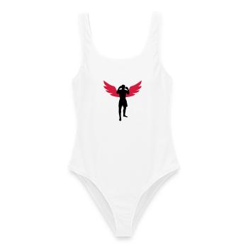 Kickboxen / Kickboxing / Kickboxer / Kick Boxing - Frauen Badeanzug - Weiß - Vorne - AI Model Female 172 dark (172cm)