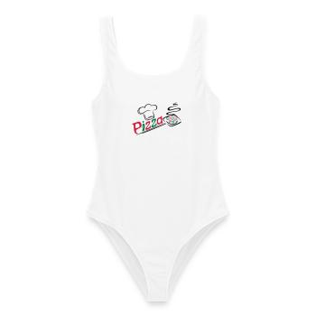 Pizza Bäcker mit Kochmütze, chef hat - Maillot de bain femme - blanc - Devant - AI Model Female 172 dark (172cm)