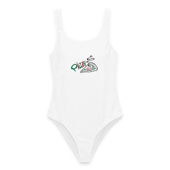 Italienische Pizza, italian food - Maillot de bain femme - blanc - Devant - AI Model Female 172 dark (172cm)