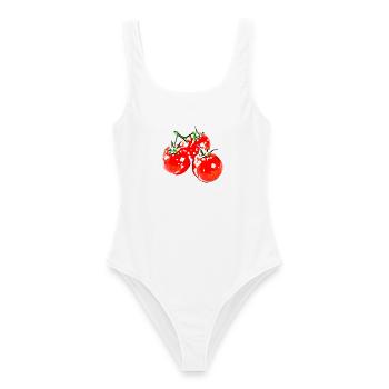 tomaten gemüse speise - Frauen Badeanzug - Weiß - Vorne - AI Model Female 172 dark (172cm)