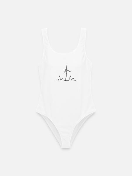Windmühle im Beat – Ländliche Idylle - Frauen Badeanzug - Weiß