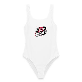 nombre élégant huit graffiti en 3D - Maillot de bain femme - blanc - Devant - AI Model Female 172 dark (172cm)