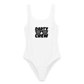 party crew - Frauen Badeanzug - Weiß - Vorne - AI Model Female 172 dark (172cm)