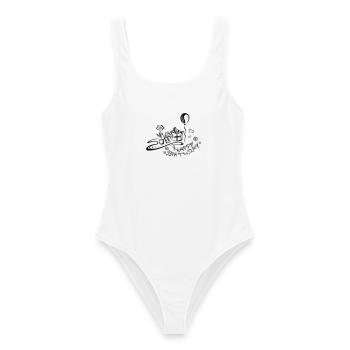 Joyeux anniversaire, félicitations - Maillot de bain femme - blanc - Devant - AI Model Female 172 dark (172cm)