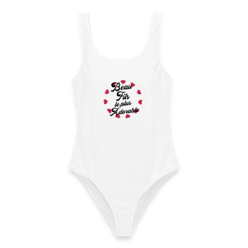 belle-fille / beau-fils / beau fils / belle fille - Maillot de bain femme - blanc - Devant - AI Model Female 172 dark (172cm)