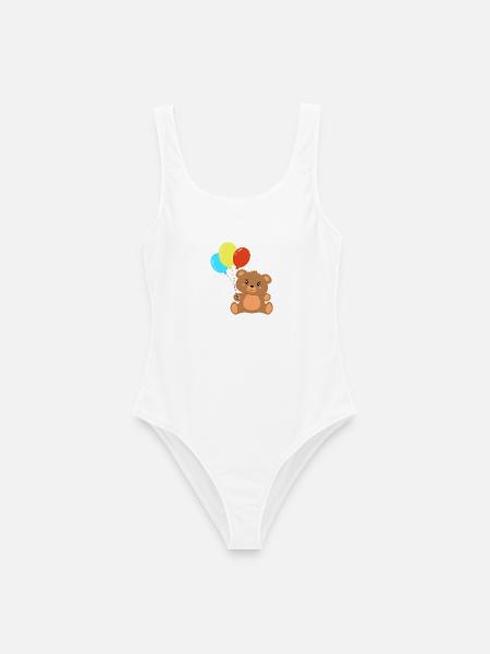 Teddybär mit Luftballons - Frauen Badeanzug - Weiß