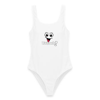 vacances, vacances disant chemise autocollant vacances (25) - Maillot de bain femme - blanc - Devant - AI Model Female 172 dark (172cm)