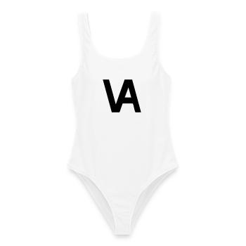 Minimalistisches Segel-Outline - Frauen Badeanzug - Weiß - Vorne - AI Model Female 172 dark (172cm)