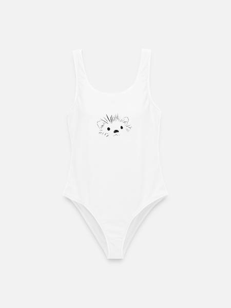 🦔 Süßer Igel süße Mama Liebe - Frauen Badeanzug - Weiß