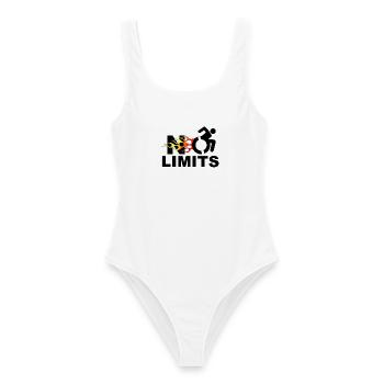Aucune limite pour cet utilisateur de fauteuil roulant # - Maillot de bain femme - blanc - Devant - AI Model Female 172 dark (172cm)