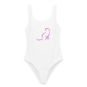 Katze - Frauen Badeanzug - Weiß - Vorne - AI Model Female 172 dark (172cm)