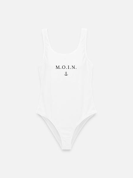 Moin Hamburg, Bremen, Sylt, Nordsee, Flensburg - Frauen Badeanzug - Weiß