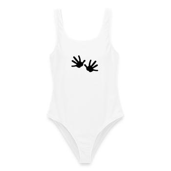 Deux mains - Maillot de bain femme - blanc - Devant - AI Model Female 172 dark (172cm)
