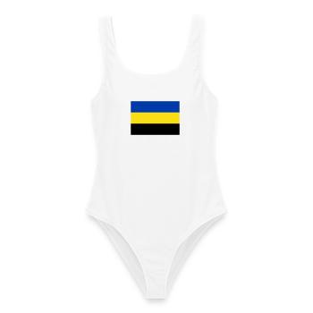 Drapeau de la Gueldre - Maillot de bain femme - blanc - Devant - AI Model Female 172 dark (172cm)