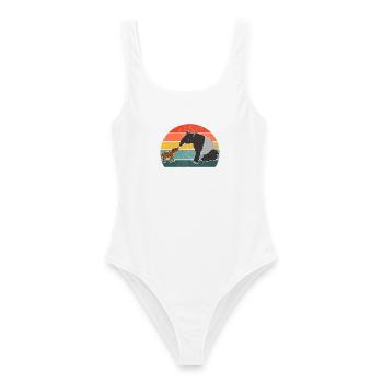Tapir Famille Mère Enfant Bébé Vintage Cadeau - Maillot de bain femme - blanc - Devant - AI Model Female 172 dark (172cm)