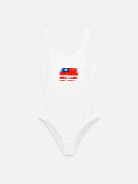 Taiwan Vintage Flaggen Design - Frauen Badeanzug - Weiß