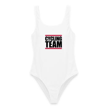 Équipe cycliste sportive - Maillot de bain femme - blanc - Devant - AI Model Female 172 dark (172cm)