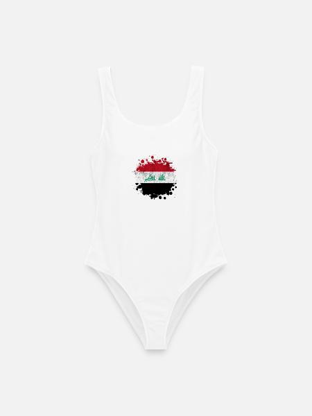 Irak Splash Flaggen Design - Frauen Badeanzug - Weiß