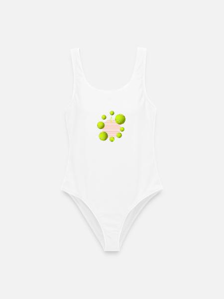 Tennisball - Frauen Badeanzug - Weiß