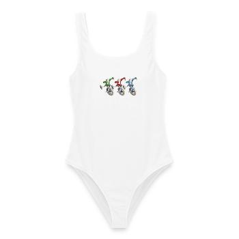 Conduite en tricycle - Maillot de bain femme - blanc - Devant - AI Model Female 172 dark (172cm)