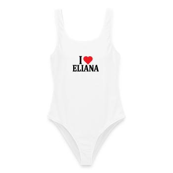 T-Shirt Ich liebe Eliana T-Shirt Geschenkidee - Frauen Badeanzug - Weiß - Vorne - AI Model Female 172 dark (172cm)