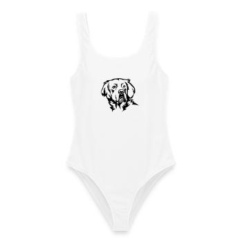 Golden Retriever Head - Women's Swimsuit - white - Front - AI Model Female 172 dark (172cm)