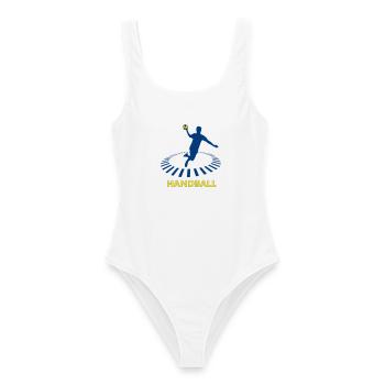 Handball - Frauen Badeanzug - Weiß - Vorne - AI Model Female 172 dark (172cm)