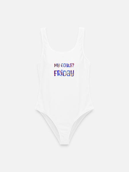 My Goals? Friday - Mein Ziel? Freitag - Frauen Badeanzug - Weiß