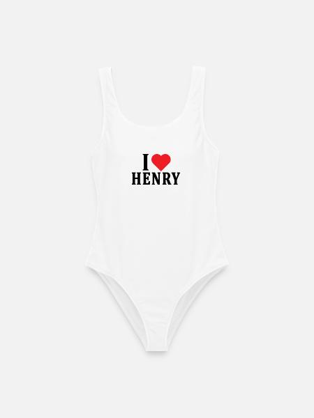 T-Shirt Name Ich liebe Henry T-Shirt Geschenkidee - Frauen Badeanzug - Weiß
