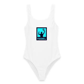 Joueur de Padel de Tennis Raquette d’entraîneur de padel - Maillot de bain femme - blanc - Devant - AI Model Female 172 dark (172cm)