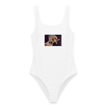 Chromatic Ribbon Portrait - Women's Swimsuit - white - Front - AI Model Female 172 dark (172cm)