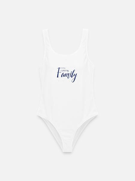 i love my Family - Frauen Badeanzug - Weiß