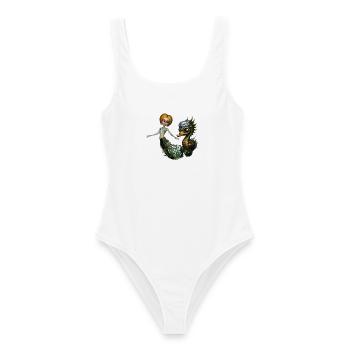 L’amitié de la sirène steampunk - Maillot de bain femme - blanc - Devant - AI Model Female 172 dark (172cm)