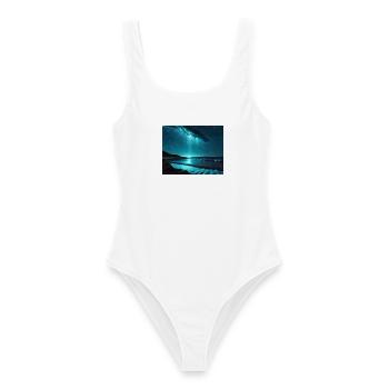 Eau Nuit Bleu Lumière Jouer Mer - Maillot de bain femme - blanc - Devant - AI Model Female 172 dark (172cm)