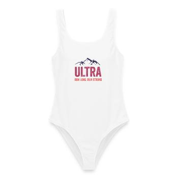 Ultra Running - Run Long. Courez fort. - Maillot de bain femme - blanc - Devant - AI Model Female 172 dark (172cm)