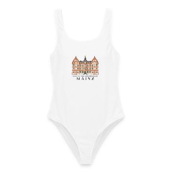 Mayence, ville de l’impression de livres, Allemagne - Maillot de bain femme - blanc - Devant - AI Model Female 172 dark (172cm)