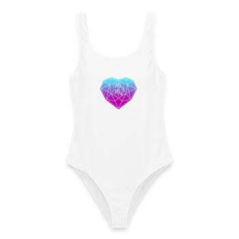 Mr. & Mrs. Wedding Engagement Marriage Proposal Love - Women's Swimsuit - white - Front - AI Model Female 172 dark (172cm)