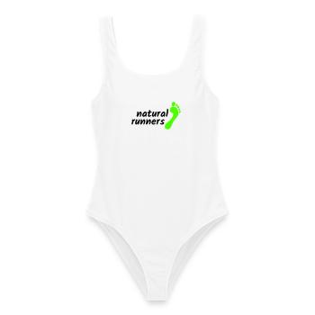 barfuß natural runners 2023 landscape 2-zeilig - Frauen Badeanzug - Weiß - Vorne - AI Model Female 172 dark (172cm)