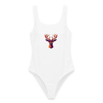 Retro Deer Revolt - Women's Swimsuit - white - Front - AI Model Female 172 dark (172cm)