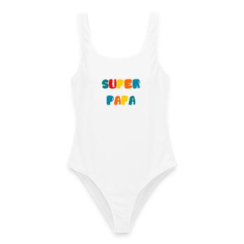 CHRISTMAS. YEAR. ANNIVERSARY. RETIREMENT. DAD. MAMAM. - Women's Swimsuit - white - Front - AI Model Female 172 dark (172cm)