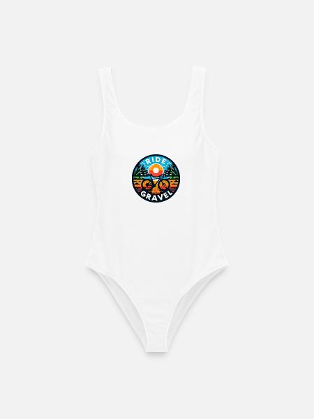 Ride Gravel T-Shirt - Geschenk für Gravel-Rad-Fans - Frauen Badeanzug - Weiß