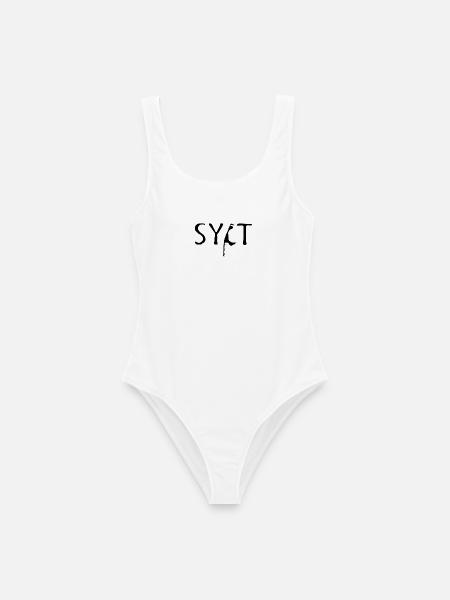 Sylt Wort schwarz - Frauen Badeanzug - Weiß