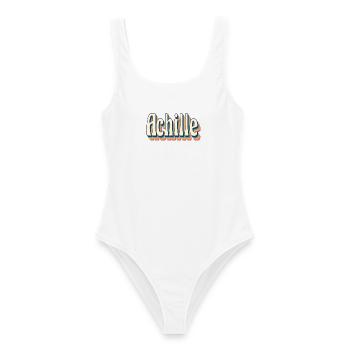 T-shirt Achille rétro style vintage - Maillot de bain femme - blanc - Devant - AI Model Female 172 dark (172cm)