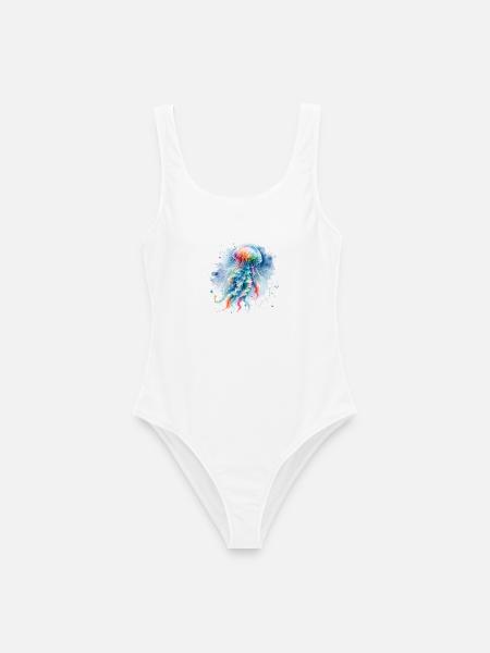 qualle aquarell bunt trend tier - Frauen Badeanzug - Weiß