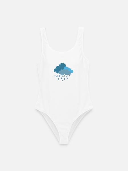 Wolke, Regen, Gewitter - Frauen Badeanzug - Weiß