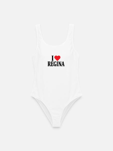 T-Shirt Ich liebe Regina T-Shirt Geschenkidee - Frauen Badeanzug - Weiß
